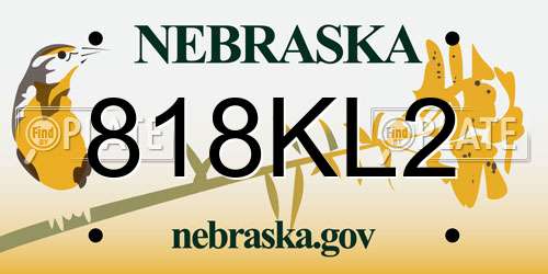 818KL2 Nebraska License Plate