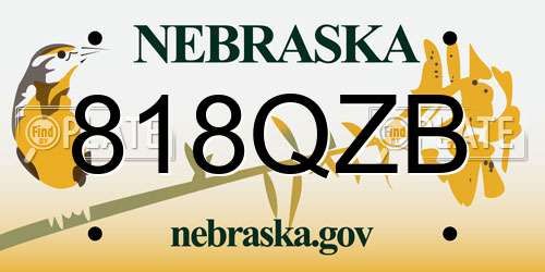 818QZB Nebraska License Plate