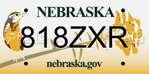 818ZXR Nebraska License Plate