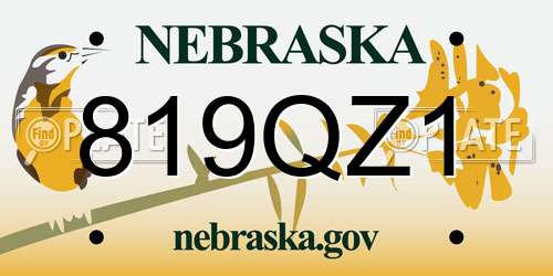 819QZ1 Nebraska License Plate