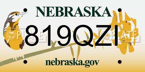 819QZI Nebraska License Plate