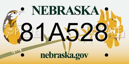 81A528 Nebraska License Plate