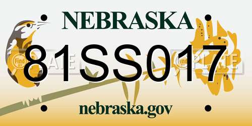 81SS017 Nebraska License Plate