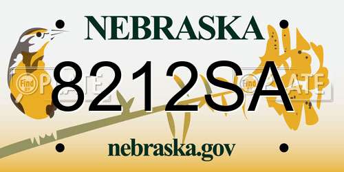 8212SA Nebraska License Plate