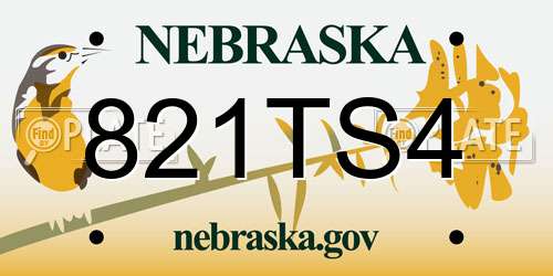 821TS4 Nebraska License Plate