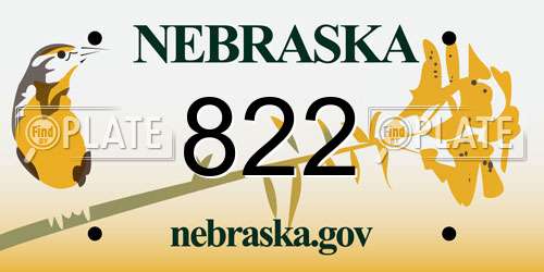 822 Nebraska License Plate