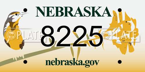 8225 Nebraska License Plate