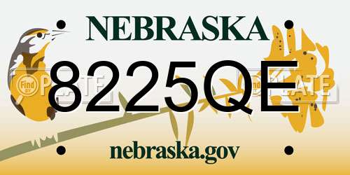 8225QE Nebraska License Plate