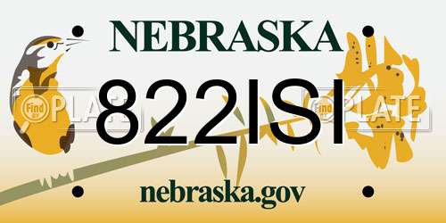 822ISI Nebraska License Plate