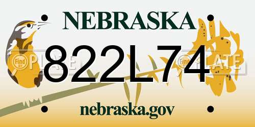 822L74 Nebraska License Plate