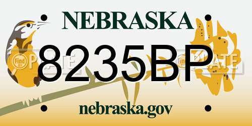 8235BP Nebraska License Plate