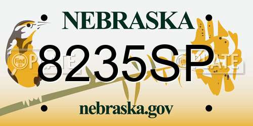 8235SP Nebraska License Plate