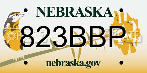 823BBP Nebraska License Plate