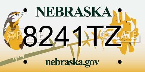 8241TZ Nebraska License Plate