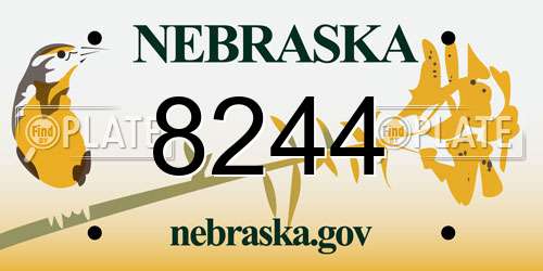 8244 Nebraska License Plate