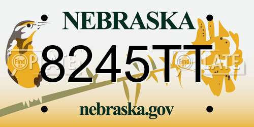 8245TT Nebraska License Plate