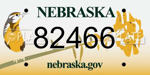 82466 Nebraska License Plate