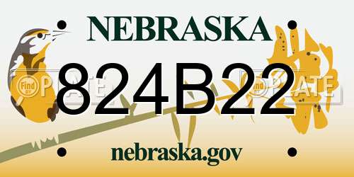 824B22 Nebraska License Plate