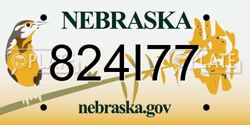 824I77 Nebraska License Plate