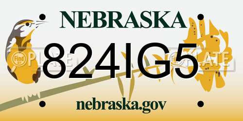 824IG5 Nebraska License Plate