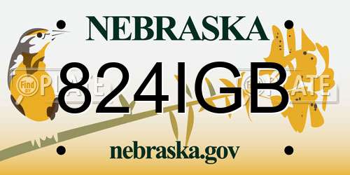 824IGB Nebraska License Plate
