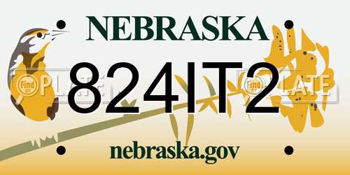 824IT2 Nebraska License Plate