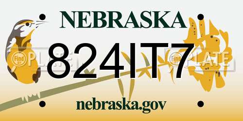 824IT7 Nebraska License Plate
