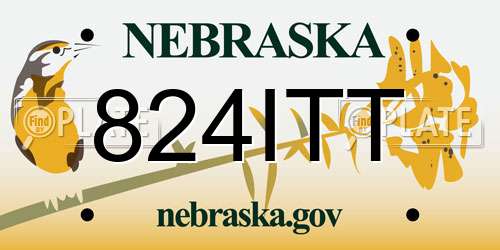 824ITT Nebraska License Plate