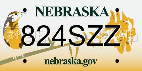 824SZZ Nebraska License Plate