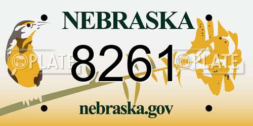 8261 Nebraska License Plate