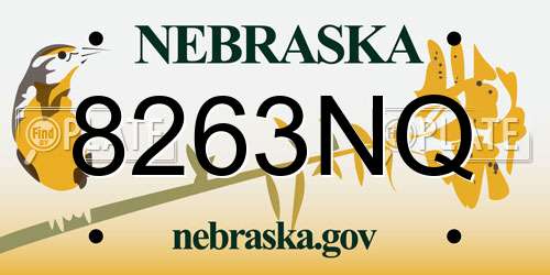 8263NQ Nebraska License Plate