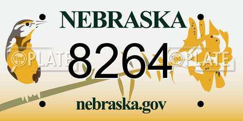 8264 Nebraska License Plate