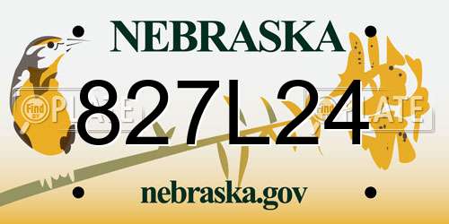 827L24 Nebraska License Plate