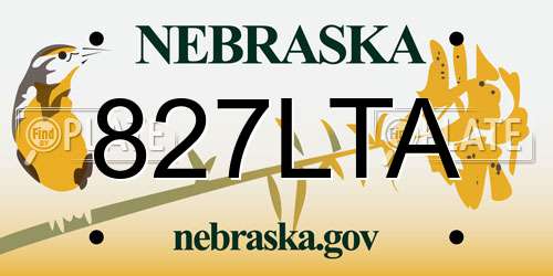 827LTA Nebraska License Plate