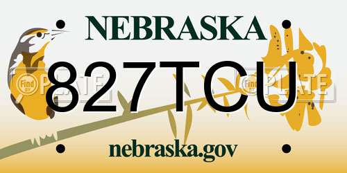827TCU Nebraska License Plate