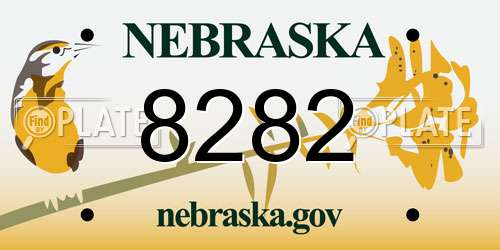 8282 Nebraska License Plate