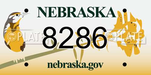 8286 Nebraska License Plate