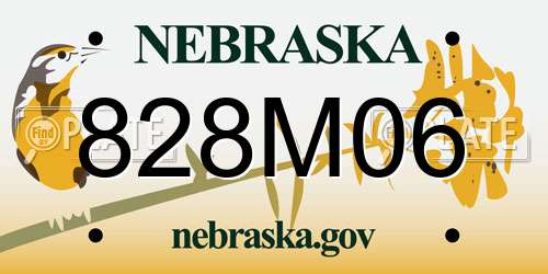 828M06 Nebraska License Plate
