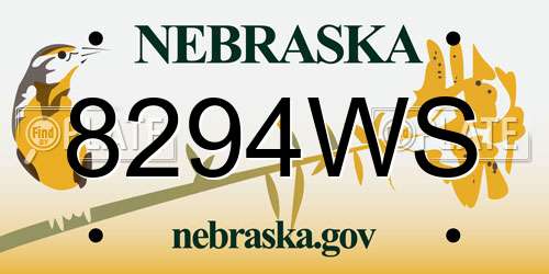 8294WS Nebraska License Plate