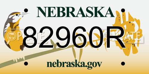 82960R Nebraska License Plate