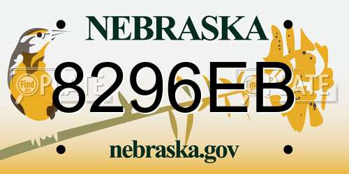 8296EB Nebraska License Plate