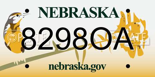 8298OA Nebraska License Plate