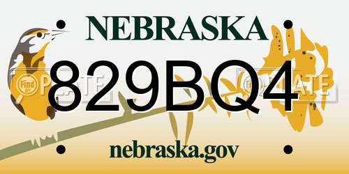 829BQ4 Nebraska License Plate