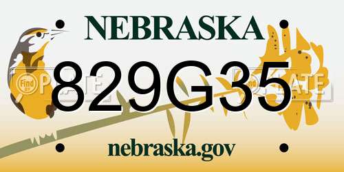 829G35 Nebraska License Plate