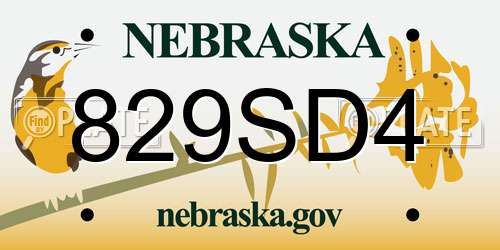829SD4 Nebraska License Plate