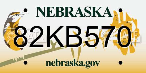 82KB570 Nebraska License Plate