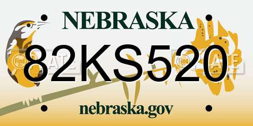 82KS520 Nebraska License Plate