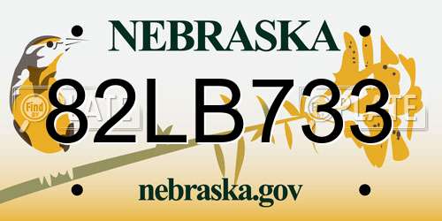 82LB733 Nebraska License Plate