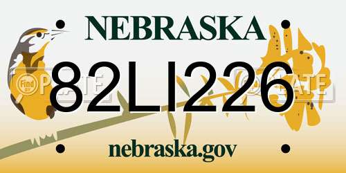 82LI226 Nebraska License Plate