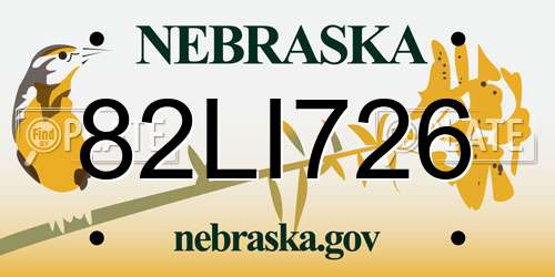 82LI726 Nebraska License Plate
